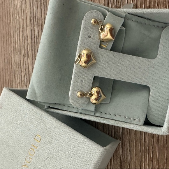 Gold Heart Earrings by Unknown Brand